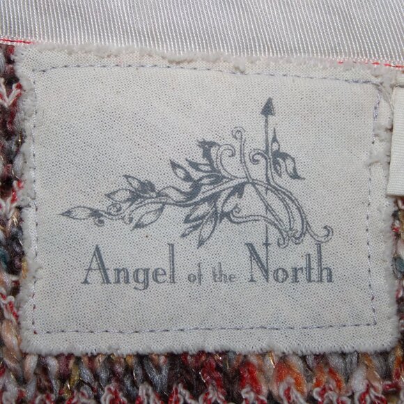 Angel Of The North Sz L Red Yellow Multicolor Poly Acrylic Cardigan Sweater - Picture 13 of 16